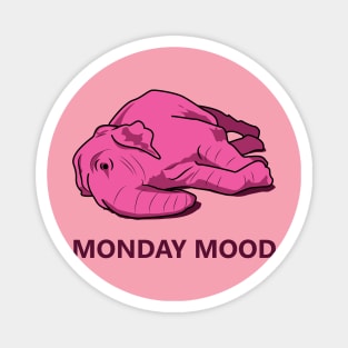 Pink elephant tired mood for monday Magnet